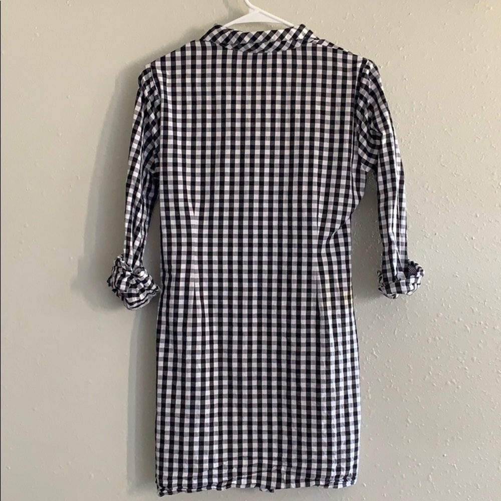 Skies Are Blue Black Gingham Plaid Wrap Dress - M - Picture 4 of 4